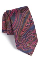 Men's Ted Baker London Floral Paisley Silk Tie, Size - Blue