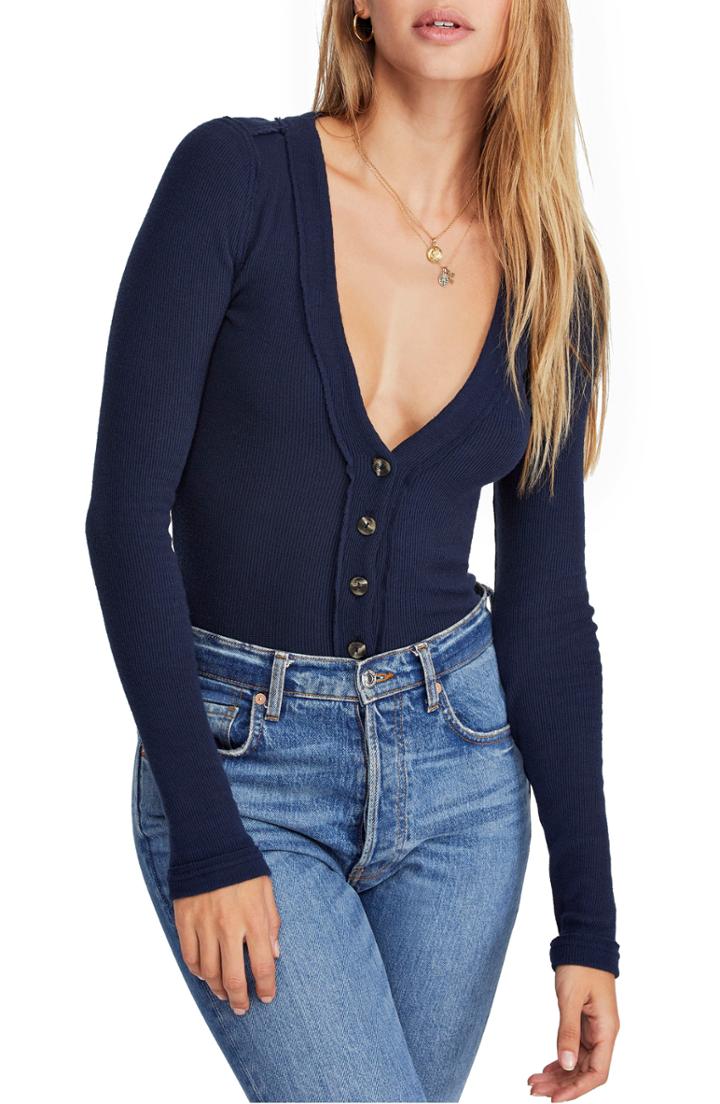 Women's Free People Call Me Cardigan - Blue