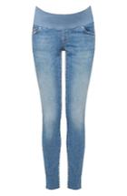 Women's Topshop Leigh Raw Hem Maternity Skinny Jeans X 32 - Blue