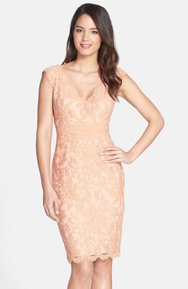 Women's Tadashi Shoji Embroidered Lace Sheath Dress - Pink