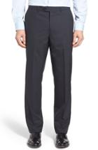 Men's John W. Nordstrom Flat Front Check Wool Trousers - Grey