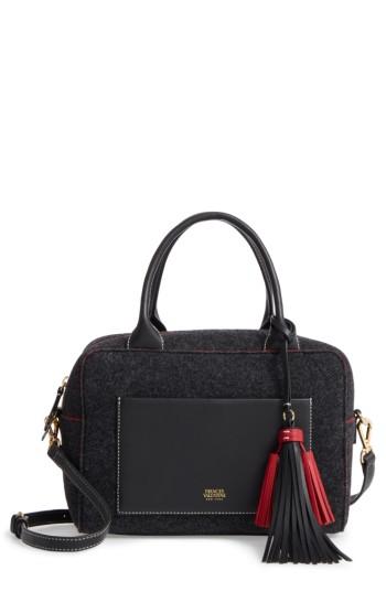 Frances Valentine Medium Wool & Leather Satchel - Grey