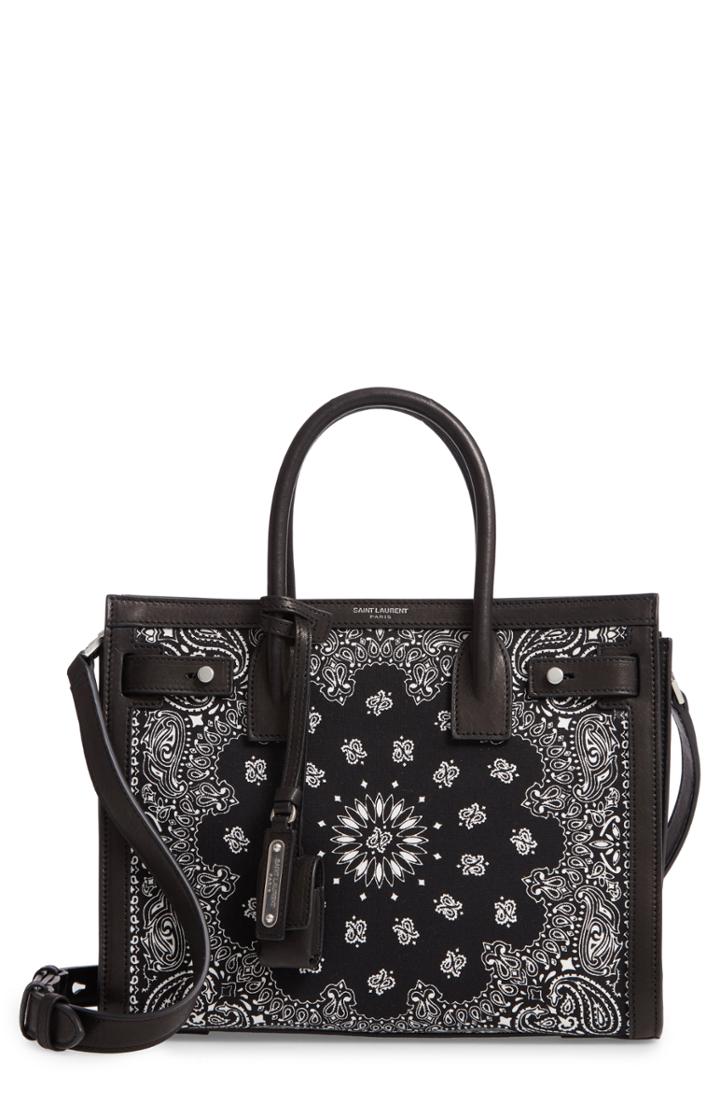 Saint Laurent Baby Sac De Jour Bandana Print Satchel - Black