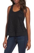 Women's Gibson Racerback Lace Front Tank - Black