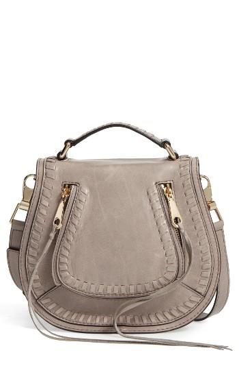 Rebecca Minkoff Small Vanity Leather Saddle Bag - Grey