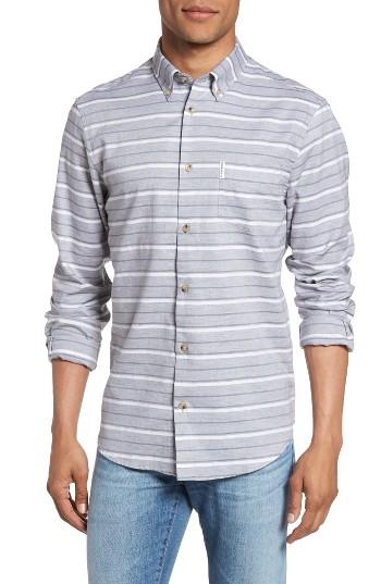 Men's Ben Sherman Tipping Horizontal Stripe Shirt - Grey