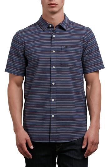 Men's Volcom Sable Stripe Woven Shirt - Blue