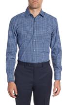 Men's Boss Sharp Fit Plaid Dress Shirt .5r - Blue