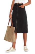 Women's Madewell Denim Zip Midi Skirt - Black