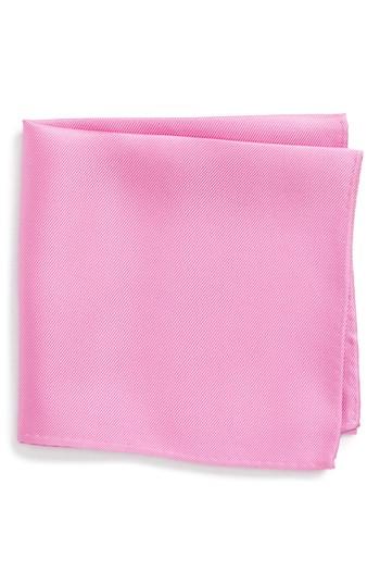 Men's Nordstrom Men's Shop King Twill Silk Pocket Square, Size - Pink