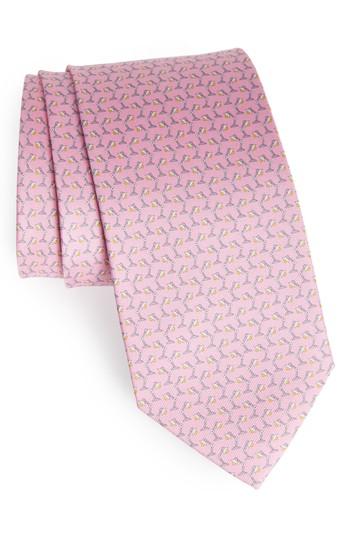 Men's Salvatore Ferragamo Lamp Print Tie, Size - Pink