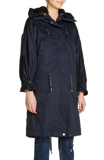 Women's Maje Faux Shearling Lined Long Raincoat