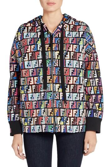 Women's Fendi Fun Fair Sequin Hoodie Us / 42 It - Black