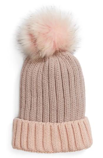 Women's Bp. Two Tone Pompom Beanie -