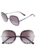 Women's Tory Burch 58mm Gradient Square Sunglasses - Black/ Dark Violet Gradient