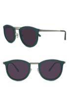Women's Smoke X Mirrors Shout 49mm Retro Sunglasses - Green/ Matte Silver