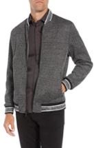 Men's Vince Camuto Slim Fit Plaid Knit Bomber Jacket - Black