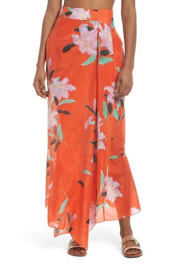 Women's Diane Von Furstenberg Cover-up Wrap Skirt, Size - Orange