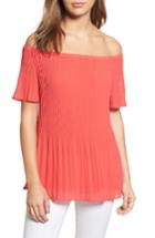 Women's Michael Michael Kors Off The Shoulder Pleat Top - Coral
