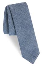 Men's Eleventy Marled Cotton Skinny Tie, Size - Blue