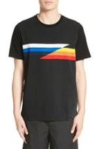 Men's Rag & Bone Glitch Stripe T-shirt, Size - Black