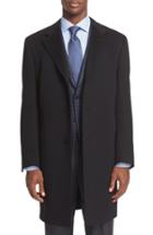Men's Canali Classic Fit Wool & Cashmere Topcoat R Eu - Black