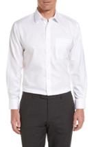 Men's Nordstrom Men's Shop Smartcare(tm) Traditional Fit Herringbone Dress Shirt - 34/35 - White
