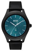 Men's Boss Touch Leather Strap Smart Watch Set