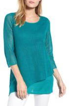 Women's Eileen Fisher Organic Linen Tunic Sweater - Blue/green
