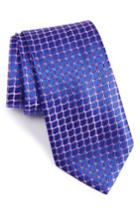 Men's Nordstrom Men's Shop Criss Cross Geometric Silk Tie, Size X-long - Purple