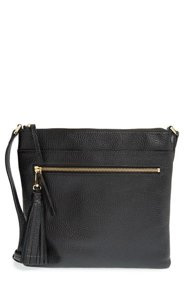 Halogen Tasseled Leather Crossbody Bag - Black