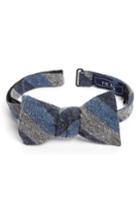 Men's The Tie Bar Varios Stripe Silk Bow Tie, Size - Blue