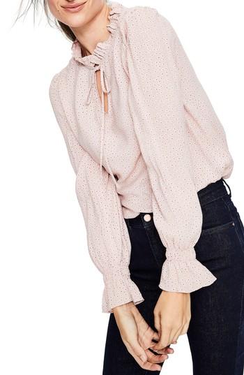 Women's Boden Hotch Potch Ruffled Top - Pink