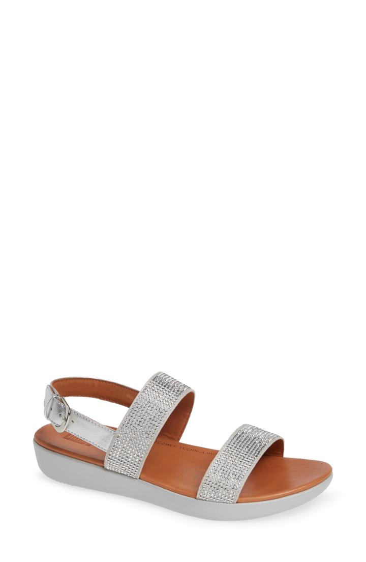 Women's Fitflop Barra Crystal Embellished Sandal M - Metallic
