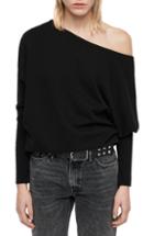 Women's Allsaints Ridley One-shoulder Sweatshirt - Black
