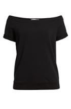 Women's Treasure & Bond Off The Shoulder Sweatshirt - Black