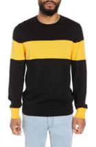 Men's The Rail Rugby Stripe Sweater, Size - Black