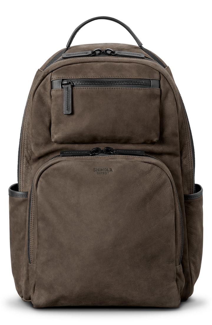 Men's Shinola Nubuck Utility Backpack - Brown