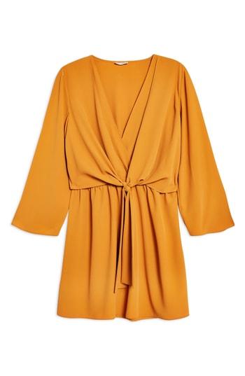 Women's Topshop Tiffany Knot Minidress Us (fits Like 2-4) - Yellow