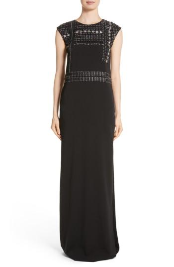 Women's St. John Evening Cady Column Gown - Black