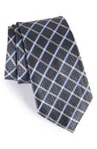 Men's Nordstrom Diamond Grid Silk Tie, Size X-long - Black