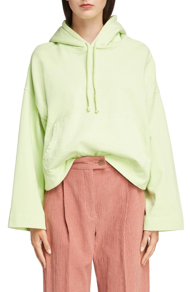 Women's Acne Studios Joghy Embossed Logo Crop Hoodie - Green