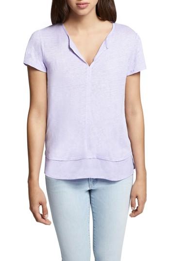 Women's Sanctuary Uptown Tiered Hem Linen Tee, Size - Purple