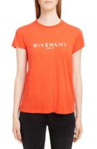 Women's Givenchy Distressed Logo Tee - Red