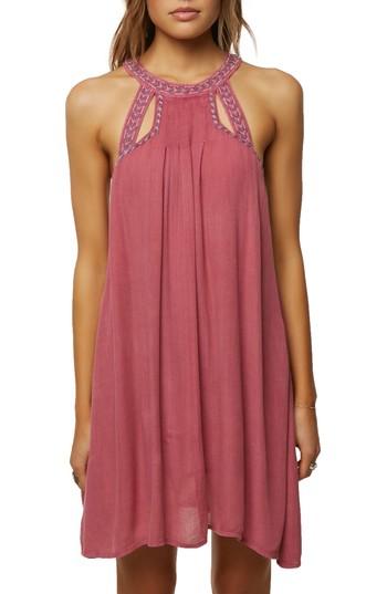 Women's O'neill Luminous Embroidered Trapeze Dress - Pink