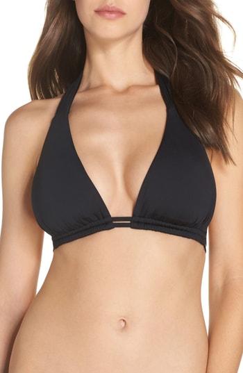 Women's Becca Color Code Halter Bikini Top, Size Ddd - Black