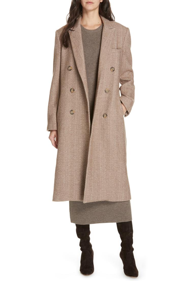 Women's Jenni Kayne Herringbone Wool Blend Coat - Beige