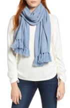Women's Halogen Marled Cashmere Muffler, Size - Blue