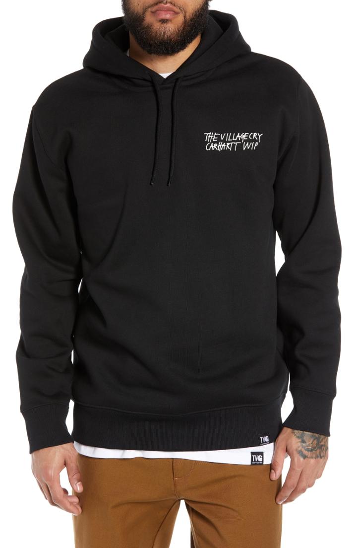 Men's Carhartt Work In Progress X The Village Cry Paris Hooded Sweatshirt - Black