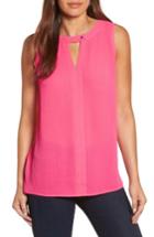 Women's Chaus Keyhole Textured Blouse - Pink